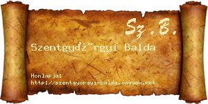 Szentgyörgyi Balda névjegykártya